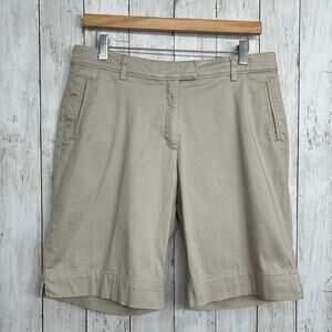 Lady Hagen Chino Tan Basic Plain Mid Rise 10" Inseam Golf Outdoor Shorts 10